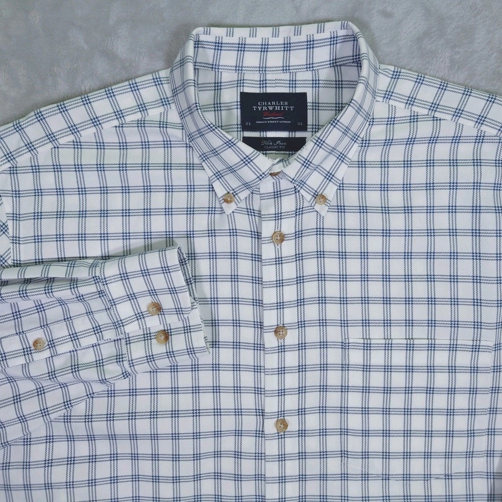 Charles Tyrwhitt Weekend Plaid Shirt Mens XL Button Down Classic Fit Non Iron